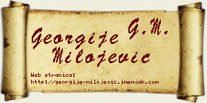 Georgije Milojević vizit kartica